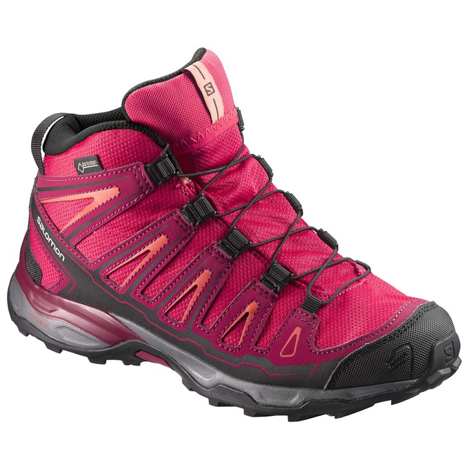 Salomon Singapore Kids Hiking Shoes - X-ULTRA MID GTX® J Pink/Black | 83651-GAOS